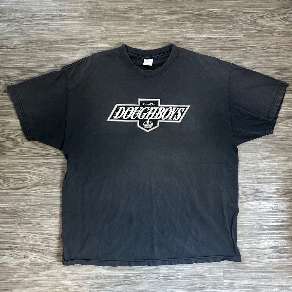 90's Sun Faded Caked Out Doughboys Graphic T-Shirt Mens XXL Black LA Kings